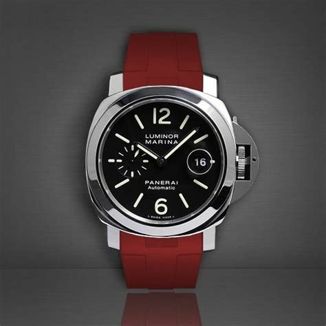 panerai luminor red strap|authentic panerai watch straps.